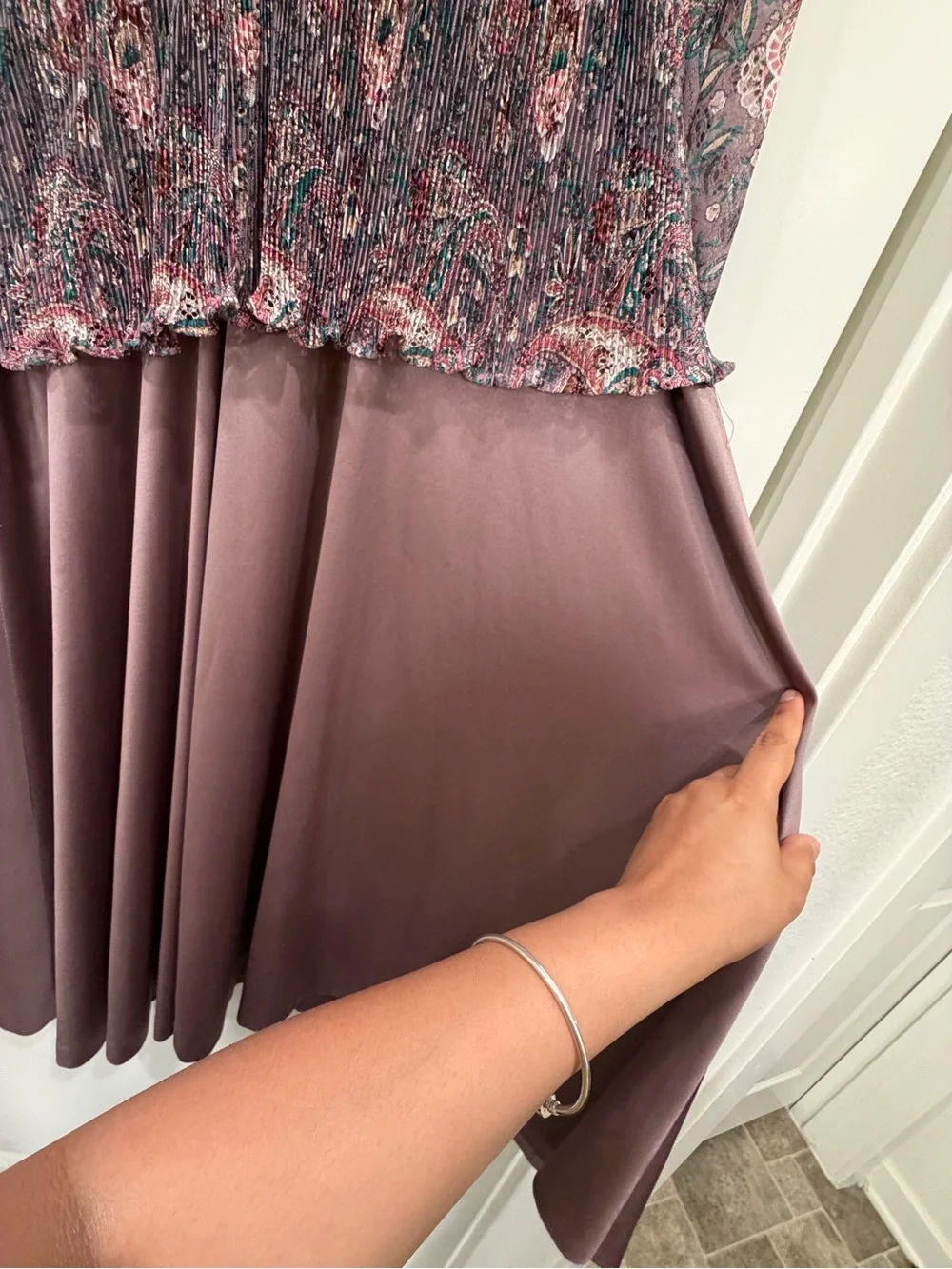 Liz Roberts Vintage Mauve Paisley Midi Dress Size 16